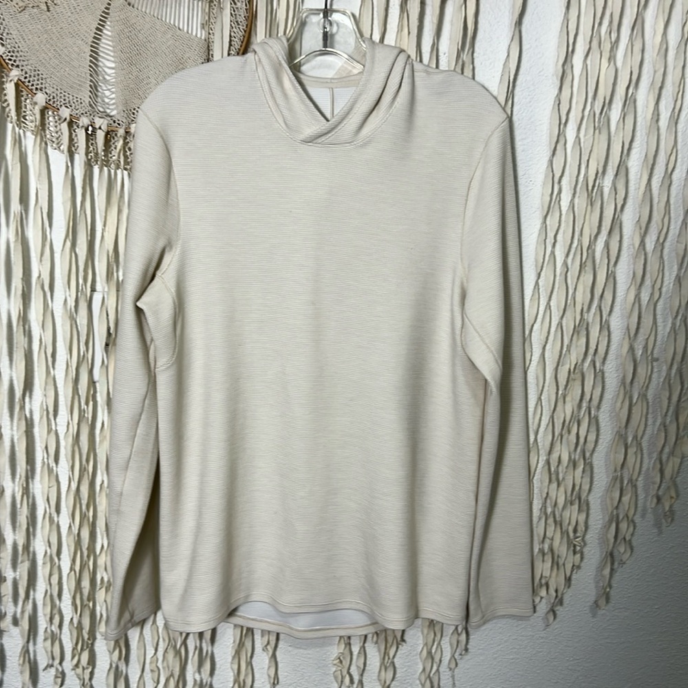 Men's Lululemon Cream Waffle Knit Pullover Hoodie S/M